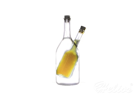 Świecznik stalowy-szklany (T-11103)